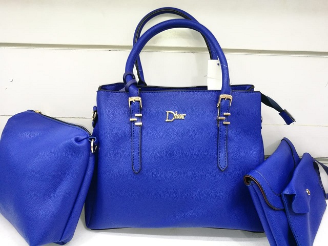 4 IN 1 LEATHER HANDBAG - BLUE