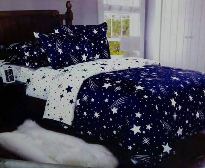 DUVET, BEDSHEET AND TWO PILLOW CASES.(5 BY 6)