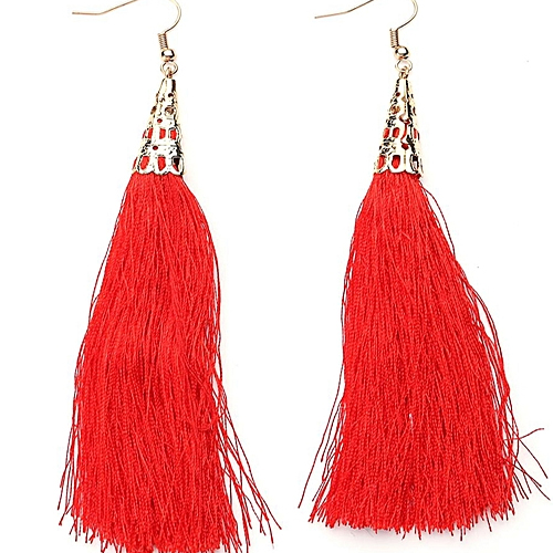 RED WOOL EARINGS