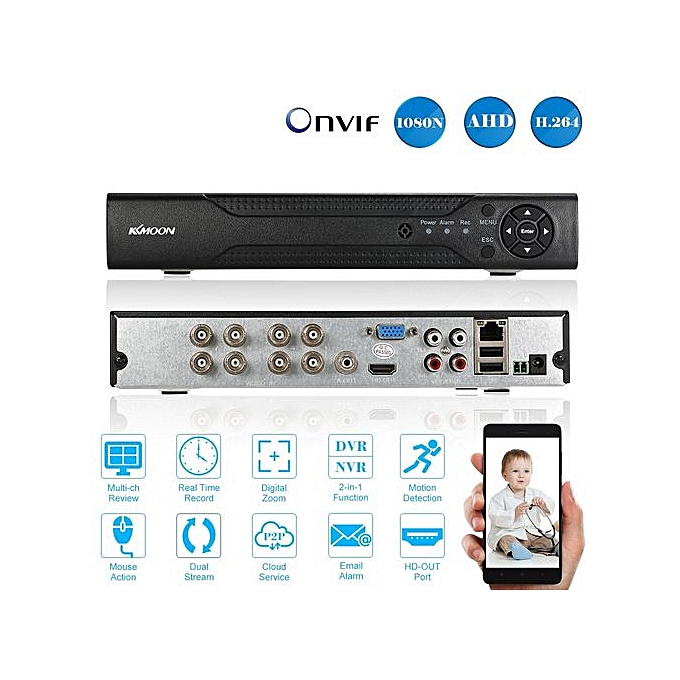  KKmoon 8CH Channel Full- Digital Video Recorder Support -Android/iOS APP Free - Security Camera Sur
